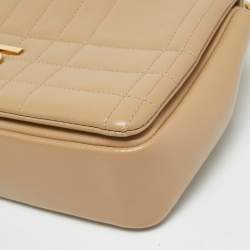 مملوكة مسبقًا حقيبة كتف برادبيري لولا جلد مبطن بيج حجم صغير