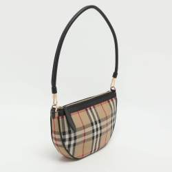 مملوكة مسبقًا Burberry Olympia Beige Vintage Check Canvas and Leather Pochette