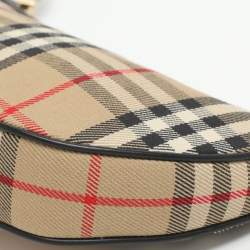 مملوكة مسبقًا Burberry Olympia Beige Vintage Check Canvas and Leather Pochette