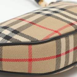 مملوكة مسبقًا Burberry Olympia Beige Vintage Check Canvas and Leather Pochette