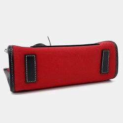 Pre Owned Burberry Red Fabric Freya Mini Tote Bag