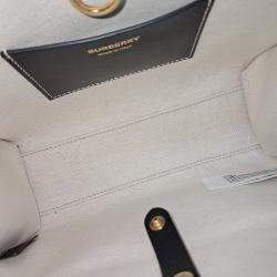 Pre Owned Burberry Red Fabric Freya Mini Tote Bag