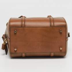 Pre Owned حقيبة بولينغ بربري ألشيستر جلد بني صغير