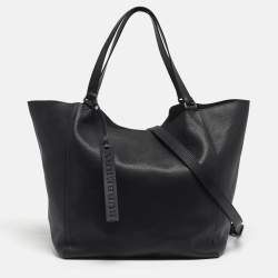 Pre Owned Burberry Billings Black Leather Shopper Tote