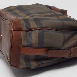 مملوكة مسبقًا Burberry Walden Brown Smoked Check PVC and Leather Hobo