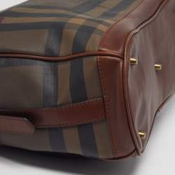 مملوكة مسبقًا Burberry Walden Brown Smoked Check PVC and Leather Hobo