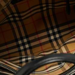 Pre Owned حقيبة بربري بانر جلد وردي/بيج ونسيج هاوس تشيك متوسطة