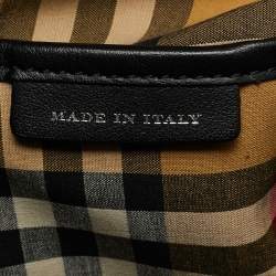 Pre Owned حقيبة بربري بانر جلد وردي/بيج ونسيج هاوس تشيك متوسطة