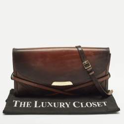 مملوكة مسبقًا حقيبة كتف بريري أبوت أومبري بنية جلدية