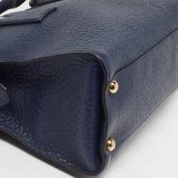 مملوكة مسبقًا حقيبة يد توتس بربري جلد حبيبي أزرق كحلي كليفتون