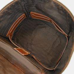 Pre Owned Burberry Beige Brown House Check Vanity Handbag