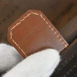 Pre Owned Burberry Beige Brown House Check Vanity Handbag