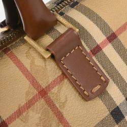 Pre Owned حقيبة بربري دافل كارو هيوس بيج / بني