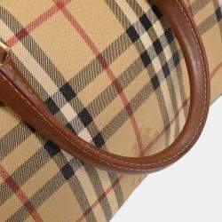 Pre Owned حقيبة بربري دافل كارو هيوس بيج / بني