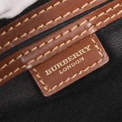 Pre Owned حقيبة بربري دافل كارو هيوس بيج / بني