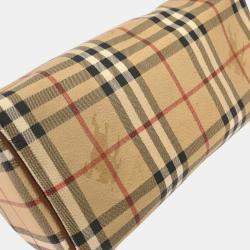 Pre Owned حقيبة بربري دافل كارو هيوس بيج / بني