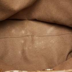 Pre Owned حقيبة بربري كانتربري حجم صغير قماش كانفاس و جلد مطلي بنقشة هي ماركت بني/بيج