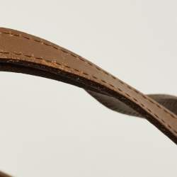 Pre Owned حقيبة بربري كانتربري حجم صغير قماش كانفاس و جلد مطلي بنقشة هي ماركت بني/بيج