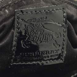 Pre Owned Burberry Beaton Baby Black Quilted Patent Leather Tote