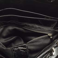 Pre Owned Burberry Beaton Baby Black Quilted Patent Leather Tote