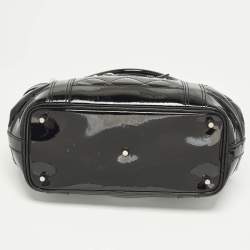Pre Owned Burberry Beaton Baby Black Quilted Patent Leather Tote