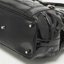 Pre Owned Burberry Beaton Baby Black Quilted Patent Leather Tote