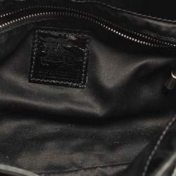 Pre Owned Burberry Beaton Baby Black Quilted Patent Leather Tote