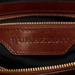 Pre Owned حقيبة يد بربري برايدل لينر جلد و قماش مربعات هاوس بني