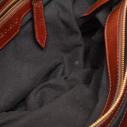 Pre Owned حقيبة يد بربري برايدل لينر جل د و قماش مربعات هاوس بني