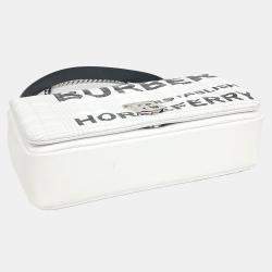 Pre Owned Burberry White Leather Horseferry Lola Bag Small