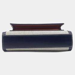 Pre Owned Burberry Grey Canvas and Leather Pocket Bag Mini