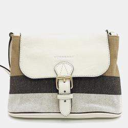 مملوكة مسبقًا حقيبة كروس بودي بربري كانفاس وجلد