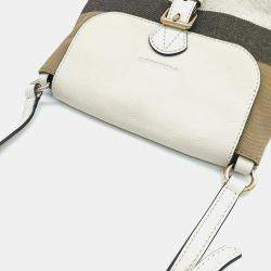 مملوكة مسبقًا حقيبة كروس بودي بربري كانفاس وجلد