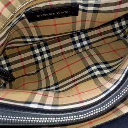 Pre Owned Burberry Black, Green Leather Banner Bag Medium