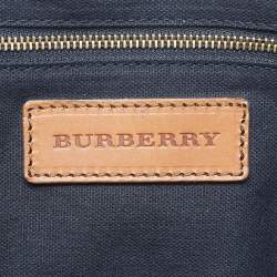 Pre Owned Burberry Orchard Tan/Beige House Check Fabric and Leather Bowler Bag