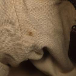 Pre Owned Burberry Beige/Brown Mega Check Canvas and Leather Lowry Tote