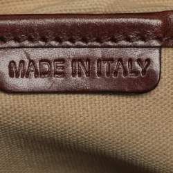 Pre Owned Burberry Beige/Brown Mega Check Canvas and Leather Lowry Tote