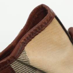 Pre Owned Burberry Beige/Brown Mega Check Canvas and Leather Lowry Tote