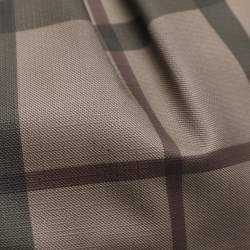 Pre Owned Burberry Northfield Beige/Off-White Smoke Check Coated Canvas and Leather Tote