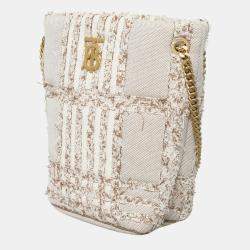 مملوكة مسبقًا حقيبة دلو بربري لولا قطن بيج بنمط كاروهات نيدل بنش