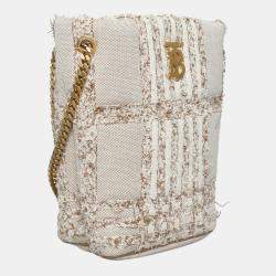 مملوكة مسبقًا حقيبة دلو بربري لولا قطن بيج بنمط كاروهات نيدل بنش