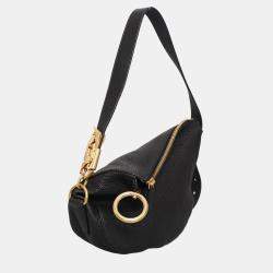 Pre Owned Burberry Small Black Leather Knight Shoulder Bag