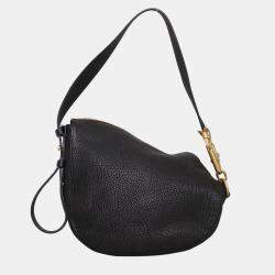 Pre Owned Burberry Small Black Leather Knight Shoulder Bag