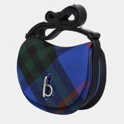 Pre Owned Burberry Mini Rocking Horse Blue Leather Bag