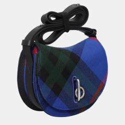 Pre Owned Burberry Mini Rocking Horse Blue Leather Bag
