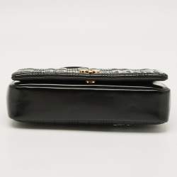 مملوكة مسبقًا Burberry Lola Small Black/White Logo Print Coated Canvas Shoulder Bag