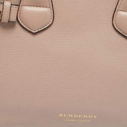 مملوكة مسبقًا Burberry Banner Small Pink/Beige House Check Fabric and Leather Tote