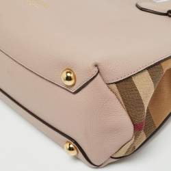 مملوكة مسبقًا Burberry Banner Small Pink/Beige House Check Fabric and Leather Tote