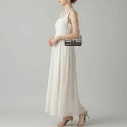 Pre Owned Burberry TB Mini Crystal Embellished Black Suede Shoulder Bag