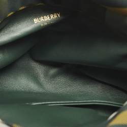 Pre Owned Burberry Rose Ruched Multicolor Checkered Nylon Clutch